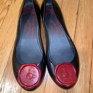 Vivienne Westwood + Melissa Black and Red Ballet Flats